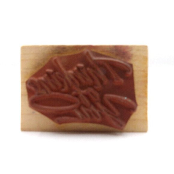 Stamp Wooden Thinking of You Hero Arts ©1996 2" x 1 3/8" Cursive - Picture 4 of 4